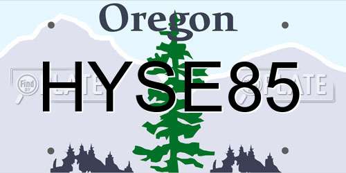 HYSE85 Oregon License Plate