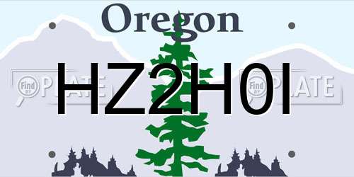 HZ2H0I Oregon License Plate