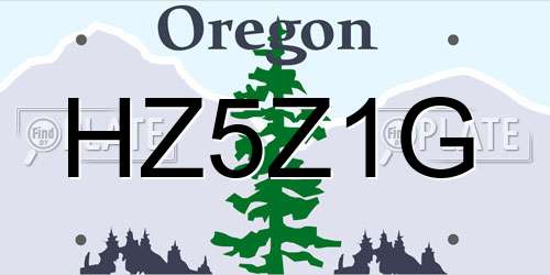 HZ5Z1G Oregon License Plate