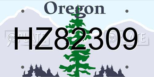 HZ82309 Oregon License Plate