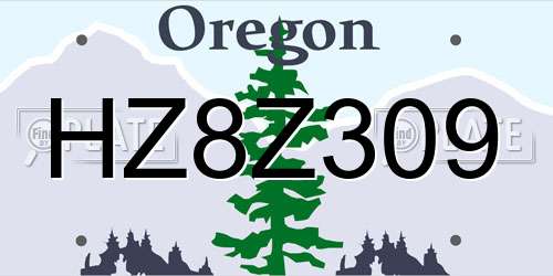 HZ8Z309 Oregon License Plate