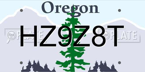 HZ9Z8T Oregon License Plate