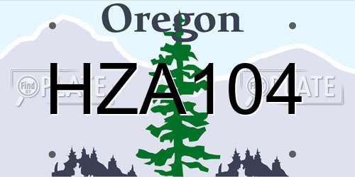 HZA104 Oregon License Plate