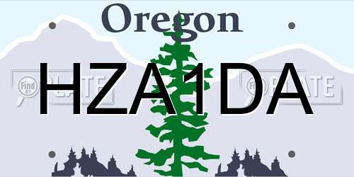 HZA1DA Oregon License Plate