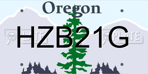 HZB21G Oregon License Plate
