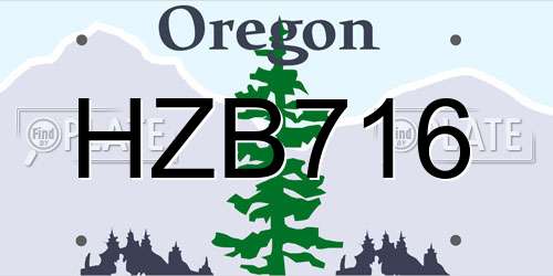 HZB716 Oregon License Plate
