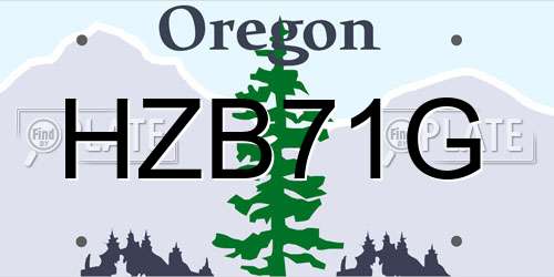 HZB71G Oregon License Plate