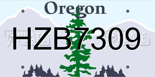 HZB7309 Oregon License Plate