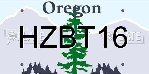 HZBT16 Oregon License Plate