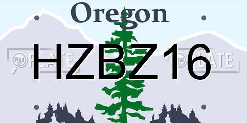 HZBZ16 Oregon License Plate