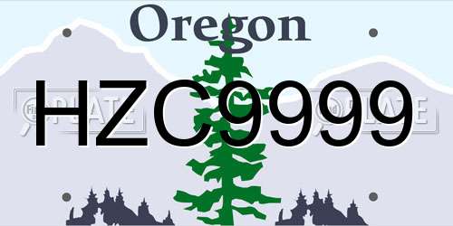 HZC9999 Oregon License Plate