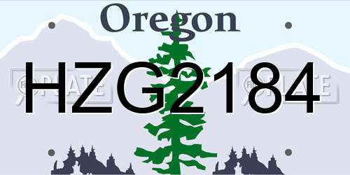 HZG2184 Oregon License Plate
