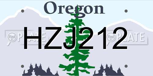 HZJ212 Oregon License Plate