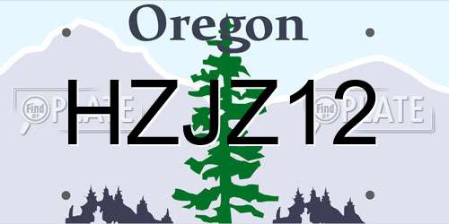 HZJZ12 Oregon License Plate