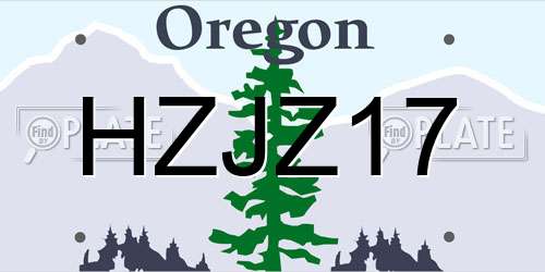 HZJZ17 Oregon License Plate