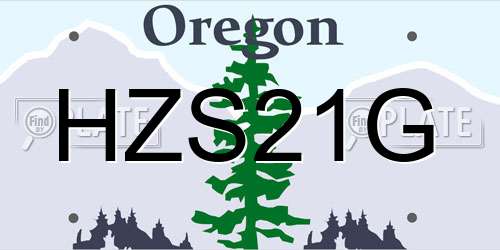 HZS21G Oregon License Plate