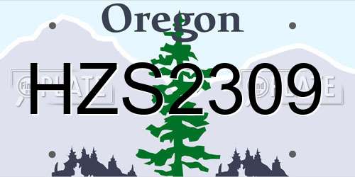 HZS2309 Oregon License Plate