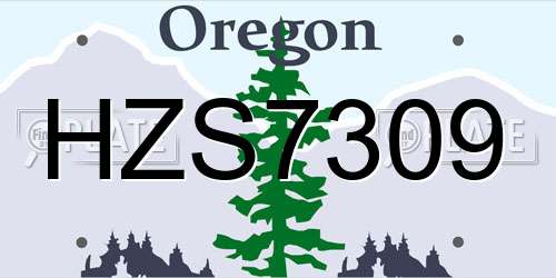 HZS7309 Oregon License Plate
