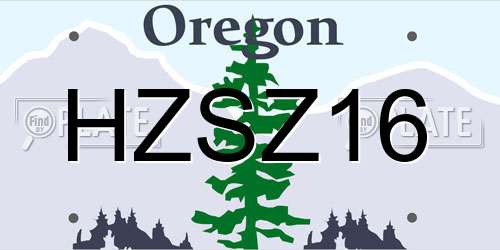 HZSZ16 Oregon License Plate
