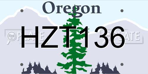 HZT136 Oregon License Plate