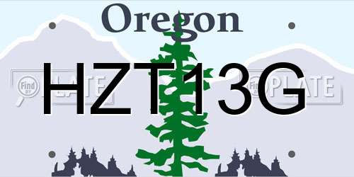 HZT13G Oregon License Plate