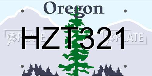 HZT321 Oregon License Plate