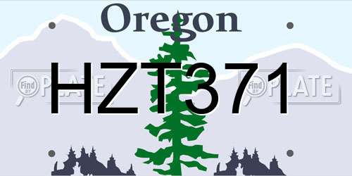 HZT371 Oregon License Plate