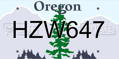 HZW647 Oregon License Plate