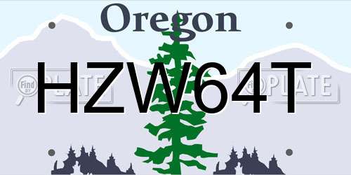 HZW64T Oregon License Plate