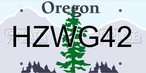 HZWG42 Oregon License Plate