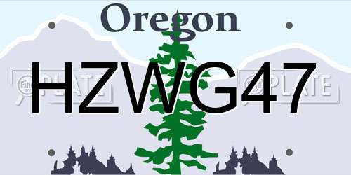 HZWG47 Oregon License Plate
