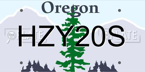 HZY20S Oregon License Plate