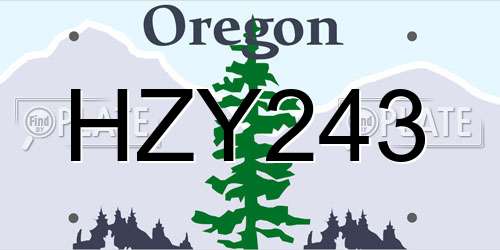 HZY243 Oregon License Plate