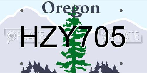 HZY705 Oregon License Plate