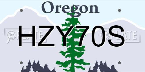 HZY70S Oregon License Plate