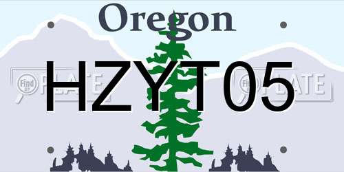 HZYT05 Oregon License Plate