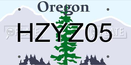 HZYZ05 Oregon License Plate