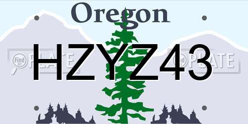 HZYZ43 Oregon License Plate