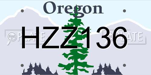 HZZ136 Oregon License Plate