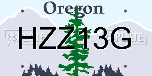 HZZ13G Oregon License Plate