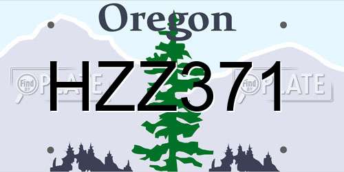 HZZ371 Oregon License Plate