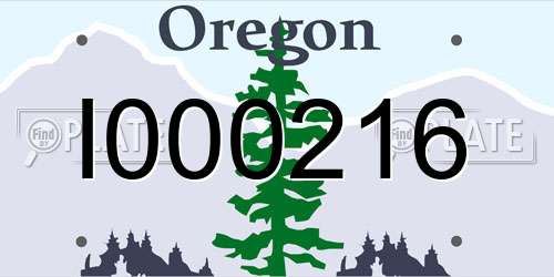 I000216 Oregon License Plate