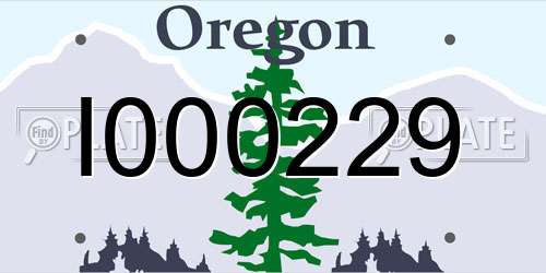 I000229 Oregon License Plate