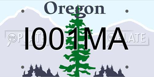 I001MA Oregon License Plate