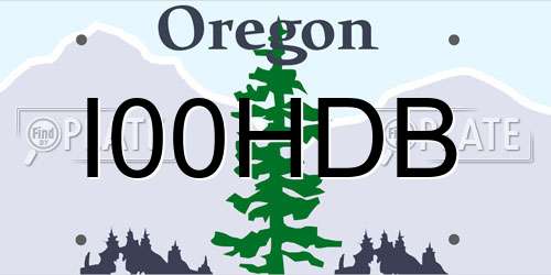 I00HDB Oregon License Plate