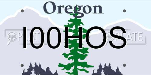 I00HOS Oregon License Plate