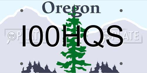 I00HQS Oregon License Plate