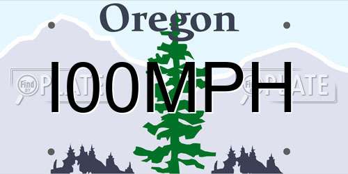 I00MPH Oregon License Plate