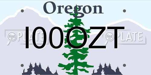 I00OZT Oregon License Plate