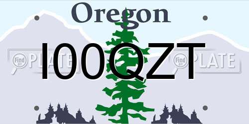 I00QZT Oregon License Plate